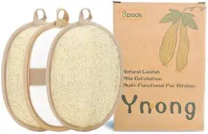 Natural Loofah Exfoliating Body Scrubber Pads, Bath Loofah for Women & Men, 100% Plant-Based Shower Luffa Sponge (3-Pack) Natural Loofah Exfoliating Body Scrubber Pads, Bath Loofah for Women & Men, 100% Plant-Based Shower Luffa Sponge (3-Pack)