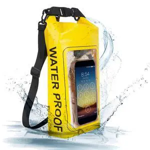 IP68 Waterproof Dry Bag, 2L - Roll Top Waterproof Pool Bagdry bags for kayaking waterproof-w/Phone Pouch,Large Waterproof Phone Pouch,Boating & Kayak Accessories camping (yellow) IP68 Waterproof Dry Bag, 2L - Roll Top Waterproof Pool Bagdry bags for kayaking waterproof-w/Phone Pouch,Large Waterproof Phone Pouch,Boating & Kayak Accessories camping (yellow)