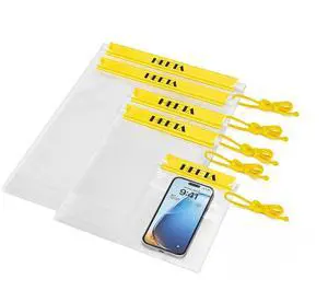 5-Pack Clear Waterproof Dry Bag Pouch, Water Tight Cases Dry Bags Document Holder for Camera Mobile Phone Maps, Kayaking Boating (Yellow) 5-Pack Clear Waterproof Dry Bag Pouch, Water Tight Cases Dry Bags Document Holder for Camera Mobile Phone Maps, Kayaking Boating (Yellow)
