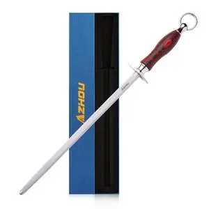 12" Professional Knife Sharpener Steel Rod - T12 Carbon Steel (HRC 65±1), Fine 200 Grit for Kitchen & Chef Knives, Easy to Use with Non-Slip Wooden Handle & Gift Box 12" Professional Knife Sharpener Steel Rod - T12 Carbon Steel (HRC 65±1), Fine 200 Grit for Kitchen & Chef Knives, Easy to Use with Non-Slip Wooden Handle & Gift Box