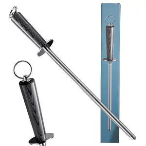 12" Magnetic Knife Sharpener Rod, Wood Handle High Carbon Steel 12" Magnetic Knife Sharpener Rod, Wood Handle High Carbon Steel