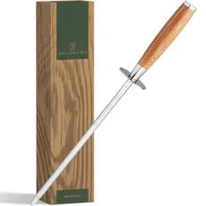 Premium Honing Rod - Honing Steel Made of Hardened Steel with Elegant Wooden Handle - 100% Plastic-Free Sharpening Steel for - Kitchen Knife Sharpener - Knife Sharpeners for Kitchen Knives Premium Honing Rod - Honing Steel Made of Hardened Steel with Elegant Wooden Handle - 100% Plastic-Free Sharpening Steel for - Kitchen Knife Sharpener - Knife Sharpeners for Kitchen Knives