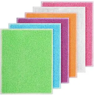 6 PCS Kitchen Wash Cloths, Dish Rags, Reusable Cleaning Cloths, Bamboo Microfiber Cleaning Cloth, Soft Absorbent Quick Drying Dish-Cloths, Dish Towel for Kitchen, Bathroom (9 x 7 Inch, Multicolor) 6 PCS Kitchen Wash Cloths, Dish Rags, Reusable Cleaning Cloths, Bamboo Microfiber Cleaning Cloth, Soft Absorbent Quick Drying Dish-Cloths, Dish Towel for Kitchen, Bathroom (9 x 7 Inch, Multicolor)