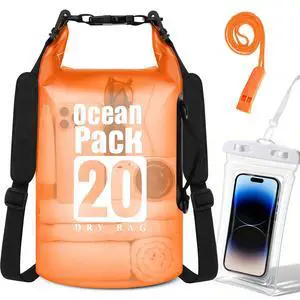 Dry Bag Waterproof, Roll Top Small Waterproof Backpack 20L, Floating Lightweight Bag with Water Proof Phone Pouch for Kayaking, Paddle Boarding, Boating, Fishing, Swimming Dry Bag Waterproof, Roll Top Small Waterproof Backpack 20L, Floating Lightweight Bag with Water Proof Phone Pouch for Kayaking, Paddle Boarding, Boating, Fishing, Swimming