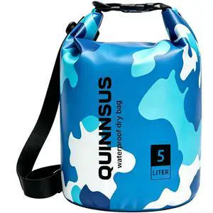 Waterproof Dry Bag Backpack 5L Roll Top Floating Sack Keeps Gear Dry for Kayaking, Boating, Fishing, Camping, Swimming & Hiking, Beach Accessories Blue Camo Waterproof Dry Bag Backpack 5L Roll Top Floating Sack Keeps Gear Dry for Kayaking, Boating, Fishing, Camping, Swimming & Hiking, Beach Accessories Blue Camo
