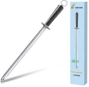 Honing Rod,12" Knife Sharpener Rod Knife Sharpening Steel Rod Adopt 66HRC Hard Alloy Steel Material With Rosewood handle for Knives Honing Rod,12" Knife Sharpener Rod Knife Sharpening Steel Rod Adopt 66HRC Hard Alloy Steel Material With Rosewood handle for Knives