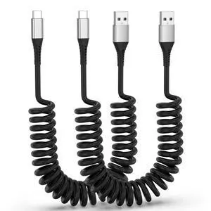 Coiled Carplay Car Charger, 2Pack 3ft USB A to USB C Car Cable for Android Auto CarPlay, Fast Charging Coiled USB C Cable for iPhone 17 16 15 Samsung Galaxy S25 S24 S23 Coiled Carplay Car Charger, 2Pack 3ft USB A to USB C Car Cable for Android Auto CarPlay, Fast Charging Coiled USB C Cable for iPhone 17 16 15 Samsung Galaxy S25 S24 S23