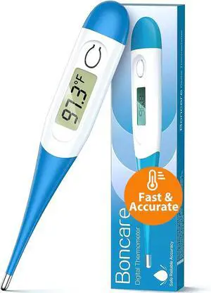 10 Seconds Oral Thermometer for Adults and Kids, Light Blue | Accurate & Safe, Rectal Digital Thermometer for Baby, Fever Alarm 10 Seconds Oral Thermometer for Adults and Kids, Light Blue | Accurate & Safe, Rectal Digital Thermometer for Baby, Fever Alarm