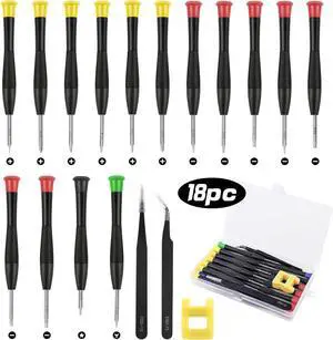 Ainiv Mini Precision Screwdriver Set, 18PCS Small Magnetic Screwdriver | with Tweezers & Magnetizer Flathead Phillips Pentalobe Torx Star Screwdriver Kit Tool for Repairing Eyeglass Phone Watch Ainiv Mini Precision Screwdriver Set, 18PCS Small Magnetic Screwdriver | with Tweezers & Magnetizer Flathead Phillips Pentalobe Torx Star Screwdriver Kit Tool for Repairing Eyeglass Phone Watch