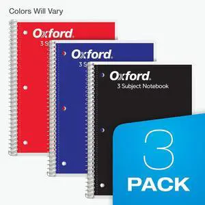 Spiral Notebooks, 3 Pack, 3 Subject, College Ruled Notebooks for School, 8 x 10.5 Inches, 120 Sheets, 2 Dividers, Assorted Colors, Back to School Supplies (65202) Spiral Notebooks, 3 Pack, 3 Subject, College Ruled Notebooks for School, 8 x 10.5 Inches, 120 Sheets, 2 Dividers, Assorted Colors, Back to School Supplies (65202)