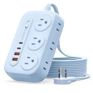 Surge Protector Power Strip, PD20W Multiple Outlets Extension Cord with 6 AC Outlets and 4 USB Charging Ports (2 USB-C), 45° Flat Plug, 10 Ft Mountable Outlet Extender for Home/Office/Dorm - OG Surge Protector Power Strip, PD20W Multiple Outlets Extension Cord with 6 AC Outlets and 4 USB Charging Ports (2 USB-C), 45° Flat Plug, 10 Ft Mountable Outlet Extender for Home/Office/Dorm - OG