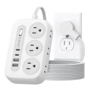 Surge Protector Power Strip, Multiple Outlets Extension Cord with 6 AC Outlets 2 USB-A and 2 USB-C Ports, 10 ft Long Flat Plug Power Strip, Mountable Outlet Extender for Dorm/Office/Home- OG Surge Protector Power Strip, Multiple Outlets Extension Cord with 6 AC Outlets 2 USB-A and 2 USB-C Ports, 10 ft Long Flat Plug Power Strip, Mountable Outlet Extender for Dorm/Office/Home- OG