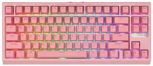 G84 80% RGB Gaming Mechanical Keyboard, 2.4GHz/ Type-C/BT Wireless Keyboard, QMK/VIA Programmable, Hot-Swappable, NKRO, with Shine Through PBT Keycaps for Gamers (Pink, Creamy Jade Switch) G84 80% RGB Gaming Mechanical Keyboard, 2.4GHz/ Type-C/BT Wireless Keyboard, QMK/VIA Programmable, Hot-Swappable, NKRO, with Shine Through PBT Keycaps for Gamers (Pink, Creamy Jade Switch)