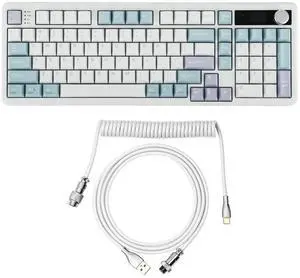 TH99 PRO 96% Mechanical Keyboard with Screen & Knob+Mix 1.8m Coiled Keyboard Cable TH99 PRO 96% Mechanical Keyboard with Screen & Knob+Mix 1.8m Coiled Keyboard Cable