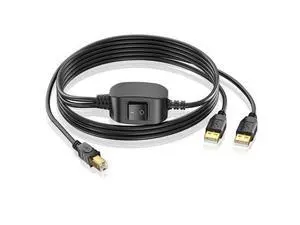 Printer Splitter Cable - 1 in 2 Out Printer Share USB Y Cable Gold Plated USB B Male to Two USB A Male Connector Cable for Two Computers Share One Printer Scanner Fax Machine (Male to Dual Male) Printer Splitter Cable - 1 in 2 Out Printer Share USB Y Cable Gold Plated USB B Male to Two USB A Male Connector Cable for Two Computers Share One Printer Scanner Fax Machine (Male to Dual Male)