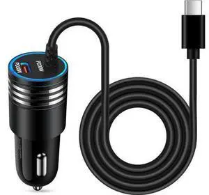 60W Super Fast Charging Android Car Charger Type C Rapid Samsung Car Charger with 3ft Built-in USB C Cable for Samsung Galaxy S25 S24 Ultra S23 FE S22 S21 S20 Note 20 A16 A15 A54 A14 A53 A23 A13 A03S 60W Super Fast Charging Android Car Charger Type C Rapid Samsung Car Charger with 3ft Built-in USB C Cable for Samsung Galaxy S25 S24 Ultra S23 FE S22 S21 S20 Note 20 A16 A15 A54 A14 A53 A23 A13 A03S