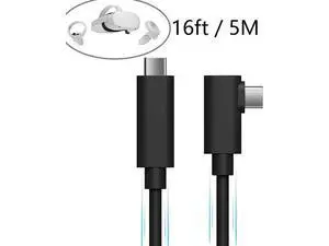 USB C to USB C VR Link Cable 16ft(5m) for Oculus Quest 2 / Quest 1 USB C to C with E-Mark Chip USB 3.2 Gen 1 5Gbps ,High Speed Data Transfer & Fast Charging Compatible with Oculus Quest 2 VR Headset USB C to USB C VR Link Cable 16ft(5m) for Oculus Quest 2 / Quest 1 USB C to C with E-Mark Chip USB 3.2 Gen 1 5Gbps ,High Speed Data Transfer & Fast Charging Compatible with Oculus Quest 2 VR Headset