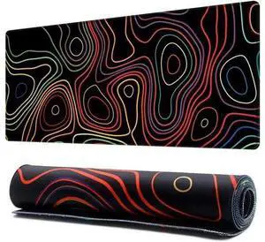 Extended Mouse Pad with Stitched Edges Extra Large Gaming Mousepads with Non-Slip Rubber Base and Micro-Weave Cloth Desk Mat for Gamer Office Home(35.4x15.7 inch Topographic Map Colorful) Extended Mouse Pad with Stitched Edges Extra Large Gaming Mousepads with Non-Slip Rubber Base and Micro-Weave Cloth Desk Mat for Gamer Office Home(35.4x15.7 inch Topographic Map Colorful)