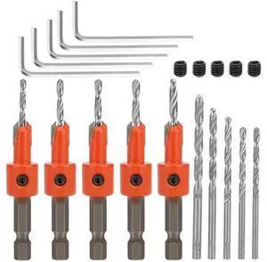 NSI 15Pcs Countersink Sink Drill Bit for Wood - with hex key and Replaceable drill bits,for woodworking, plastic, drill holes NSI 15Pcs Countersink Sink Drill Bit for Wood - with hex key and Replaceable drill bits,for woodworking, plastic, drill holes