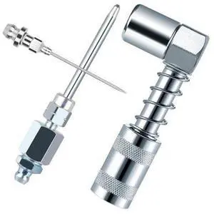 NSI 3 Pcs Grease Gun Accessory Kit - 90° Needle Fitting Nozzle with Adapter & Injector Needle,Corrosion-Resistant for Industrial & Automotive Use or Hard-to-Reach Fittings NSI 3 Pcs Grease Gun Accessory Kit - 90° Needle Fitting Nozzle with Adapter & Injector Needle,Corrosion-Resistant for Industrial & Automotive Use or Hard-to-Reach Fittings