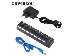 USB Hub 3.0 USB Splitter USB 3.0 Hub Adapter Portable USB3.0 7 Ports HUB With ON/OFF Switch For PC Computer Accessories USB Hub 3.0 USB Splitter USB 3.0 Hub Adapter Portable USB3.0 7 Ports HUB With ON/OFF Switch For PC Computer Accessories