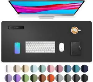 Leather Desk Pad Protector Mouse Pad Office Desk Mat Non-Slip PU Leather Desk Blotter Laptop Desk Pad Waterproof Desk Writing Pad for Office and Home (Black 31.5 x 15.7) Leather Desk Pad Protector Mouse Pad Office Desk Mat Non-Slip PU Leather Desk Blotter Laptop Desk Pad Waterproof Desk Writing Pad for Office and Home (Black 31.5 x 15.7)