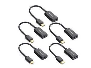 Anbear Mini Displayport to HDMI Adapter 5Pack Thunderbolt to HDMI Cable, Gold-Plated Display port to HDMI Adapter Compatible with MacBook Pro, MacBook Air, Mac Mini, Microsoft Surface Pro Anbear Mini Displayport to HDMI Adapter 5Pack Thunderbolt to HDMI Cable, Gold-Plated Display port to HDMI Adapter Compatible with MacBook Pro, MacBook Air, Mac Mini, Microsoft Surface Pro