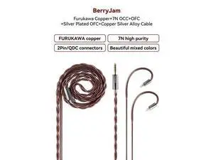 BerryJam IEM Cable, 7N OCC Earbuds Upgrade Cords, in Ear Monitor Cables for Earphones Earbud Wired Headphones Balanced Cord (4.4mm with QDC) BerryJam IEM Cable, 7N OCC Earbuds Upgrade Cords, in Ear Monitor Cables for Earphones Earbud Wired Headphones Balanced Cord (4.4mm with QDC)