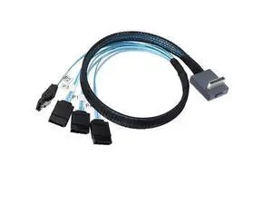 PCIE Oculink-Compatible SAS SFF-8611 4i 90° to 4* SATA 7P Server Super Speed Cable Data Transfer Extension Cable (50cm) PCIE Oculink-Compatible SAS SFF-8611 4i 90° to 4* SATA 7P Server Super Speed Cable Data Transfer Extension Cable (50cm)