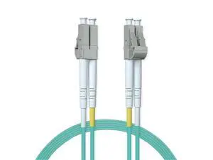 OM3 LC to LC Fiber Patch Cable, 10G Multimode Fiber Duplex LC 50/125m Fiber Optic Cable Cord, LSZH 15 Meter(49ft), Aqua OM3 LC to LC Fiber Patch Cable, 10G Multimode Fiber Duplex LC 50/125m Fiber Optic Cable Cord, LSZH 15 Meter(49ft), Aqua