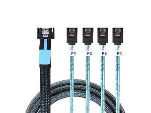 SlimSAS 8654 MCIO 4I(38P) to 4*SATA PCIE5.0 Server Data Connection Cable High-Speed Support PCIe4.0 PCIe5.0 (50cm) SlimSAS 8654 MCIO 4I(38P) to 4*SATA PCIE5.0 Server Data Connection Cable High-Speed Support PCIe4.0 PCIe5.0 (50cm)