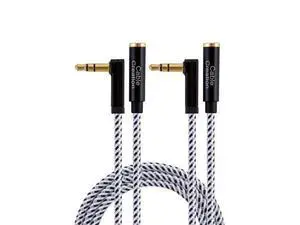Headphone Extension Cable 15FT(2 pack), 3.5 mm Audio Extension Cable-Aux Cord Extender 90-Degree Right Angle Male to Female Stereo Audio Cable Nylon Braided for Smartphones, Media Player Headphone Extension Cable 15FT(2 pack), 3.5 mm Audio Extension Cable-Aux Cord Extender 90-Degree Right Angle Male to Female Stereo Audio Cable Nylon Braided for Smartphones, Media Player