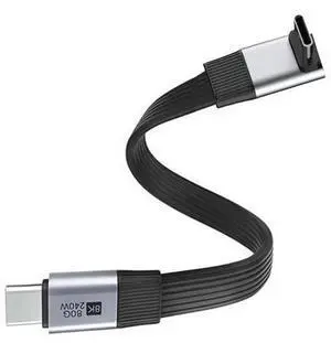 7.87Inch USB C Short Flat Cable,Support PD 240W/80Gbps/16K@30Hz Video/OTG Compatible with Thunderbolt3/4 90 Degree UP Angled 7.87Inch USB C Short Flat Cable,Support PD 240W/80Gbps/16K@30Hz Video/OTG Compatible with Thunderbolt3/4 90 Degree UP Angled