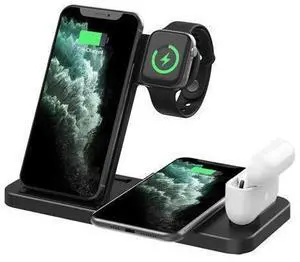 Foldable Wireless Charger 3 in 1 Wireless Charging Station 15W Fast-Charging Stand Foldable Wireless Charger 3 in 1 Wireless Charging Station 15W Fast-Charging Stand