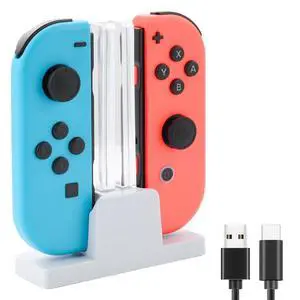 ELUTENG Nintendo Switch Controller Charger, 2 Port Joycon Charging Dock with LED Indicator & 3.3Ft USB-C Charging Cable for Switch & Joy-Con Controllers ELUTENG Nintendo Switch Controller Charger, 2 Port Joycon Charging Dock with LED Indicator & 3.3Ft USB-C Charging Cable for Switch & Joy-Con Controllers
