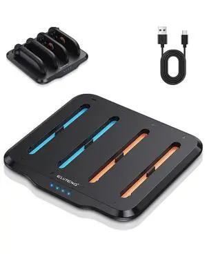 ELUTENG Controller Charger Dock 4 in 1 Fast Charging Dock for Switch 2 Joy Con Ultra-Thin Design Portable Dual-Direction Magnetic Fast Charger Station with USB C Cable ELUTENG Controller Charger Dock 4 in 1 Fast Charging Dock for Switch 2 Joy Con Ultra-Thin Design Portable Dual-Direction Magnetic Fast Charger Station with USB C Cable