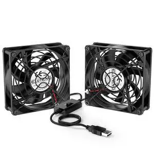 ELUTENG Dual USB Fan 80mm, 3 Speed Adjustable USB Ventilator with 2750RPM 5V Fan for Computer/Laptop/Router/TV Cabinet/DVR/Xbox/Game Console Cooling ELUTENG Dual USB Fan 80mm, 3 Speed Adjustable USB Ventilator with 2750RPM 5V Fan for Computer/Laptop/Router/TV Cabinet/DVR/Xbox/Game Console Cooling