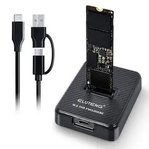 ELUTENG M.2 NVMe SSD Docking Station, 10Gbps USB-C & USB-A PCIe SSD Reader, 2-in-1 Cable, B+M Key Compatible, Fits 2230/2242/2260/2280 SSD, No SATA/mSATA Support, Black ELUTENG M.2 NVMe SSD Docking Station, 10Gbps USB-C & USB-A PCIe SSD Reader, 2-in-1 Cable, B+M Key Compatible, Fits 2230/2242/2260/2280 SSD, No SATA/mSATA Support, Black
