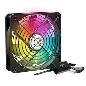 ELUTENG USB Computer Cooling Fan with 7 Color RGB Lighting, 3 Speed Controller 1100/1300/1500 RPM Small Exhaust Fan High Airflow Cooling Fan for Router Modem Receiver DVR PlayStation Xbox TV Box ELUTENG USB Computer Cooling Fan with 7 Color RGB Lighting, 3 Speed Controller 1100/1300/1500 RPM Small Exhaust Fan High Airflow Cooling Fan for Router Modem Receiver DVR PlayStation Xbox TV Box