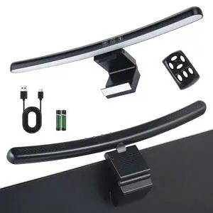 ELUTENG Curved Monitor Light Bar, Black, 27-34 Inch PC Screen Lamp 15 RGB | Foldable Dual Light Stepless Dimmable Brightness & Color Temperature, Anti-Glare Desk Lamp for Gaming Office Home ELUTENG Curved Monitor Light Bar, Black, 27-34 Inch PC Screen Lamp 15 RGB | Foldable Dual Light Stepless Dimmable Brightness & Color Temperature, Anti-Glare Desk Lamp for Gaming Office Home