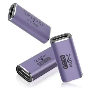 ELUTENG 3 Pack Coupler 240W USB C to USB C Connector Female to Female Adapter 40Gbps Type C Extender Adapter Video Display for TV PC Laptop Tablet Phone and More Devices ELUTENG 3 Pack Coupler 240W USB C to USB C Connector Female to Female Adapter 40Gbps Type C Extender Adapter Video Display for TV PC Laptop Tablet Phone and More Devices