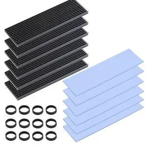 ELUTENG M.2 SSD Heatsink Copper 6Set, Silicone Pad 2280 Hard Drive Colling Fin with NVMe SSD Thermal Pad NVMe Disk Heat Speader with White Rubber Straps for PC / PS5 / M.2 PCIE/NVMe/M.2 SATA SSD ELUTENG M.2 SSD Heatsink Copper 6Set, Silicone Pad 2280 Hard Drive Colling Fin with NVMe SSD Thermal Pad NVMe Disk Heat Speader with White Rubber Straps for PC / PS5 / M.2 PCIE/NVMe/M.2 SATA SSD