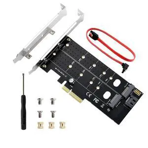 ELUTENG Dual M.2 PCIE Adapter NVME/NGFF to PCIE X4 Expansion Card 32Gbps PCIE NVME SSD Adapter Compatible with B-Key/M-Key/B&M Key for 2230 2242 2260 2280 22110 SSD ELUTENG Dual M.2 PCIE Adapter NVME/NGFF to PCIE X4 Expansion Card 32Gbps PCIE NVME SSD Adapter Compatible with B-Key/M-Key/B&M Key for 2230 2242 2260 2280 22110 SSD