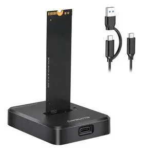 ELUTENG M.2 NVMe & SATA to USB C Docking Station Dual Protocol 10Gbps External SSD Enclosure for M Key, B+M Key Support 2280 2260 2242 2230 SSDs with 2in1 Cable ELUTENG M.2 NVMe & SATA to USB C Docking Station Dual Protocol 10Gbps External SSD Enclosure for M Key, B+M Key Support 2280 2260 2242 2230 SSDs with 2in1 Cable