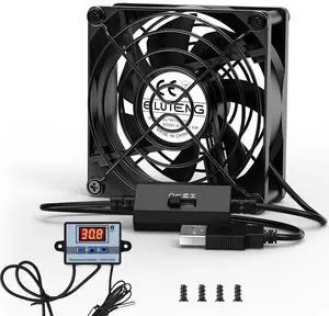 ELUTENG 80mm USB Fan with 3 Speed Control Max 33CFM Airflow 5V Quiet Cooling Ventilator Double Sided Metal Grill Ventilation USB Powered Blower for WiFi Router, DVR, Xbox, PS6 PS5, Cabinet ELUTENG 80mm USB Fan with 3 Speed Control Max 33CFM Airflow 5V Quiet Cooling Ventilator Double Sided Metal Grill Ventilation USB Powered Blower for WiFi Router, DVR, Xbox, PS6 PS5, Cabinet