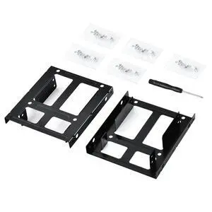 ELUTENG 2.5" to 3.5" Hard Drive Adapter, 2-Pack Double-Deck HDD SSD Mounting Bracket, Metal HDD SSD Holder with Mounting Screws, Internal Hard Drive Bay Mounting Bracket for PC ELUTENG 2.5" to 3.5" Hard Drive Adapter, 2-Pack Double-Deck HDD SSD Mounting Bracket, Metal HDD SSD Holder with Mounting Screws, Internal Hard Drive Bay Mounting Bracket for PC