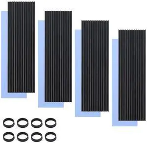 ELUTENG M.2 SSD Heatsink 4PCS 2280 SSD Heat Sink with NVMe SSD Thermal Pad NVMe Heat Sink with 8 Black Rubber Straps for PC/PS5 M.2 PCIE NVMe SSD or M.2 SATA SSD ELUTENG M.2 SSD Heatsink 4PCS 2280 SSD Heat Sink with NVMe SSD Thermal Pad NVMe Heat Sink with 8 Black Rubber Straps for PC/PS5 M.2 PCIE NVMe SSD or M.2 SATA SSD