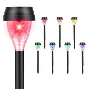 ELUTENG 8 Pack Solar Lights Color Changing Outdoor Waterproof Wireless Decorative Solar Garden Stake Light Auto On Off Cozy Glow Yard Lights Sun-Powered for Yard Landscape, Pathway, Lawn, Outside Deco ELUTENG 8 Pack Solar Lights Color Changing Outdoor Waterproof Wireless Decorative Solar Garden Stake Light Auto On Off Cozy Glow Yard Lights Sun-Powered for Yard Landscape, Pathway, Lawn, Outside Deco