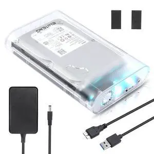 ELUTENG 3.5 Hard Drive Enclosure USB 3.0 Internal/External Hard Drive Case for 3.5/2.5 inch SATA HDD Up to 20TB Support UASP with 12V 24W Power Adapter No Driver Needed ELUTENG 3.5 Hard Drive Enclosure USB 3.0 Internal/External Hard Drive Case for 3.5/2.5 inch SATA HDD Up to 20TB Support UASP with 12V 24W Power Adapter No Driver Needed