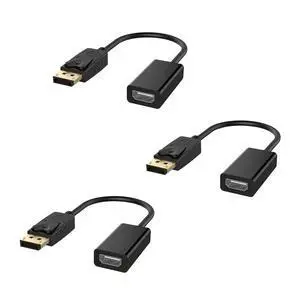 ELUTENG DisplayPort to HDMI, DP to HDMI Adapter 3 Pack (Male to Female) Support 3D 1080P Compatible with Computer, Desktop, Laptop, PC, Monitor, Projector, HDTV ELUTENG DisplayPort to HDMI, DP to HDMI Adapter 3 Pack (Male to Female) Support 3D 1080P Compatible with Computer, Desktop, Laptop, PC, Monitor, Projector, HDTV